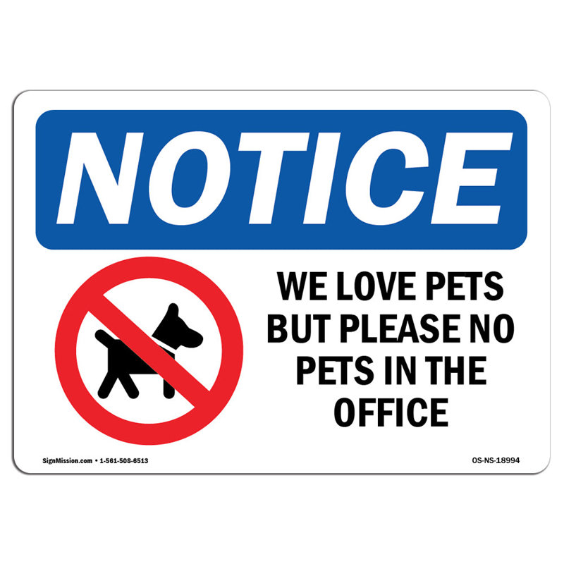 Signe «We Love Pets But Veuillez ne pas animaux»