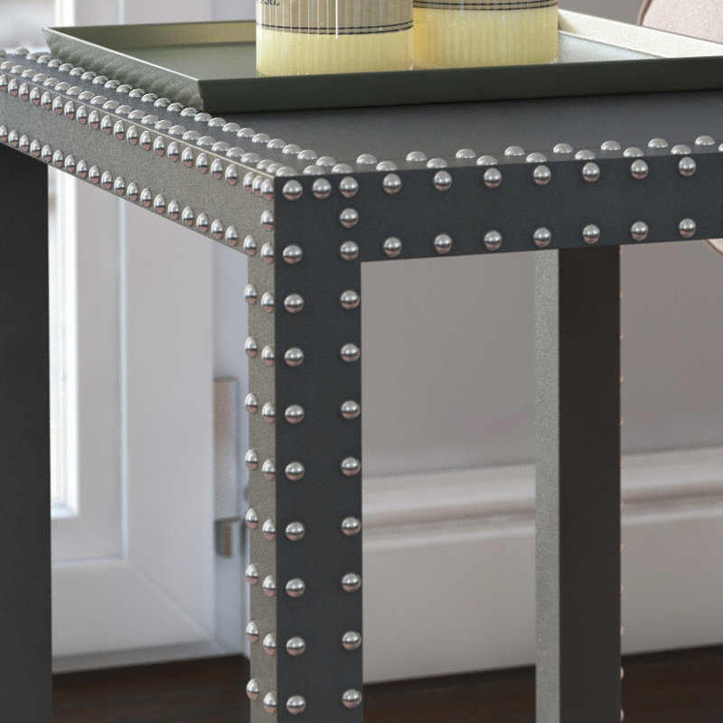 Zane Sled End Table, Grey