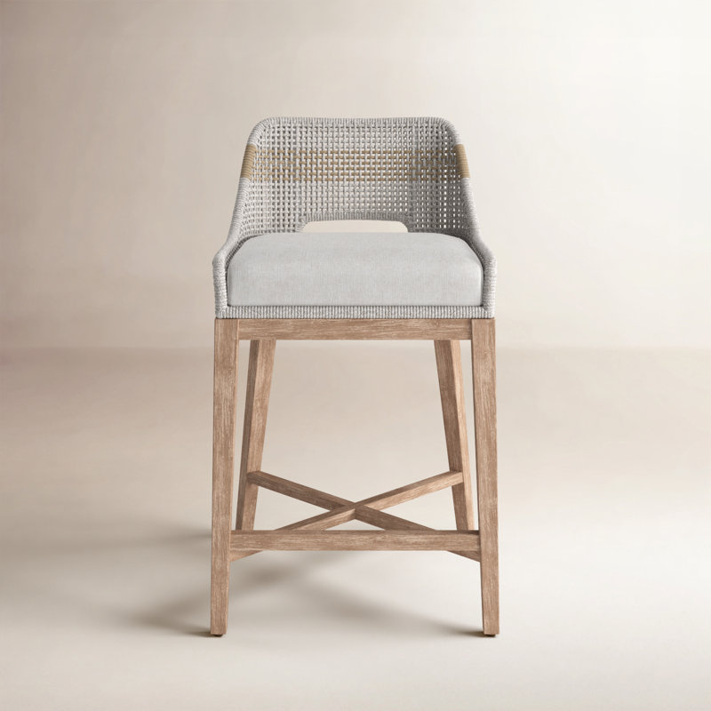 Bowker Bar & Counter Stool, Counter Stool (26" Seat Height), Taupe & White / Pumice