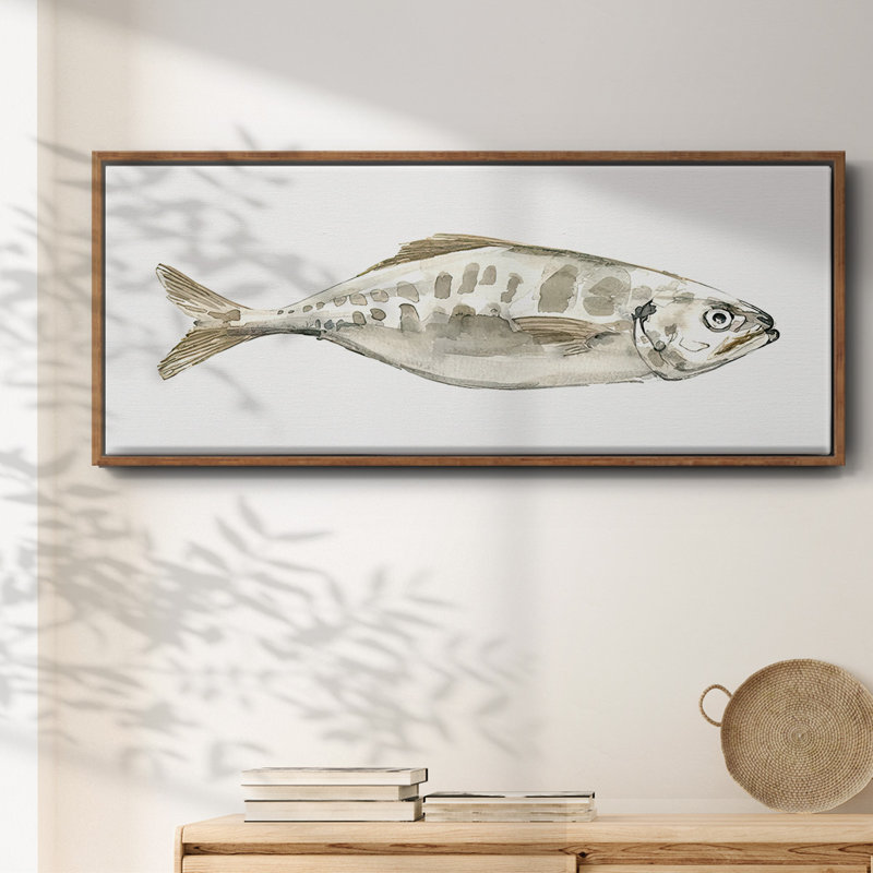 Silver Fish II- Framed Canvas, 24" H x 60" W