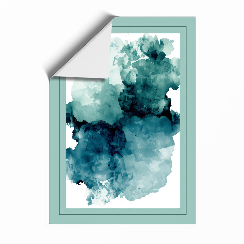 Teal Depths Abstract - Framed Print, Unframed, A2 - 59.4 x 42.0 cm