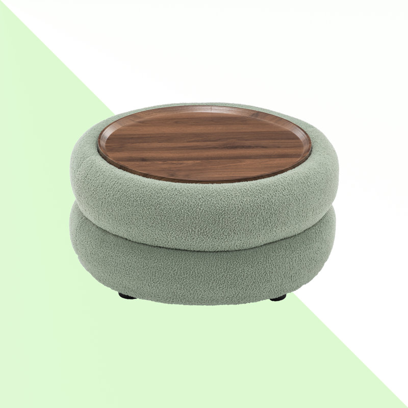 Round Coffee Table With Storage, Green