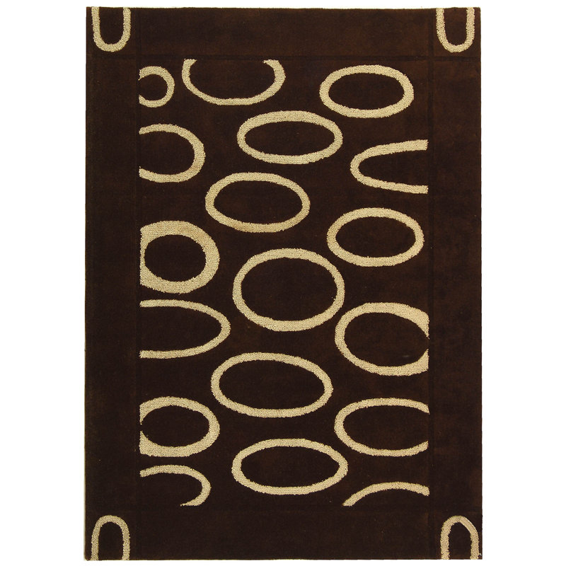 Amier Hand Tufted Wool And Viscose Geometric Rug, Rectangle 5' x 8'