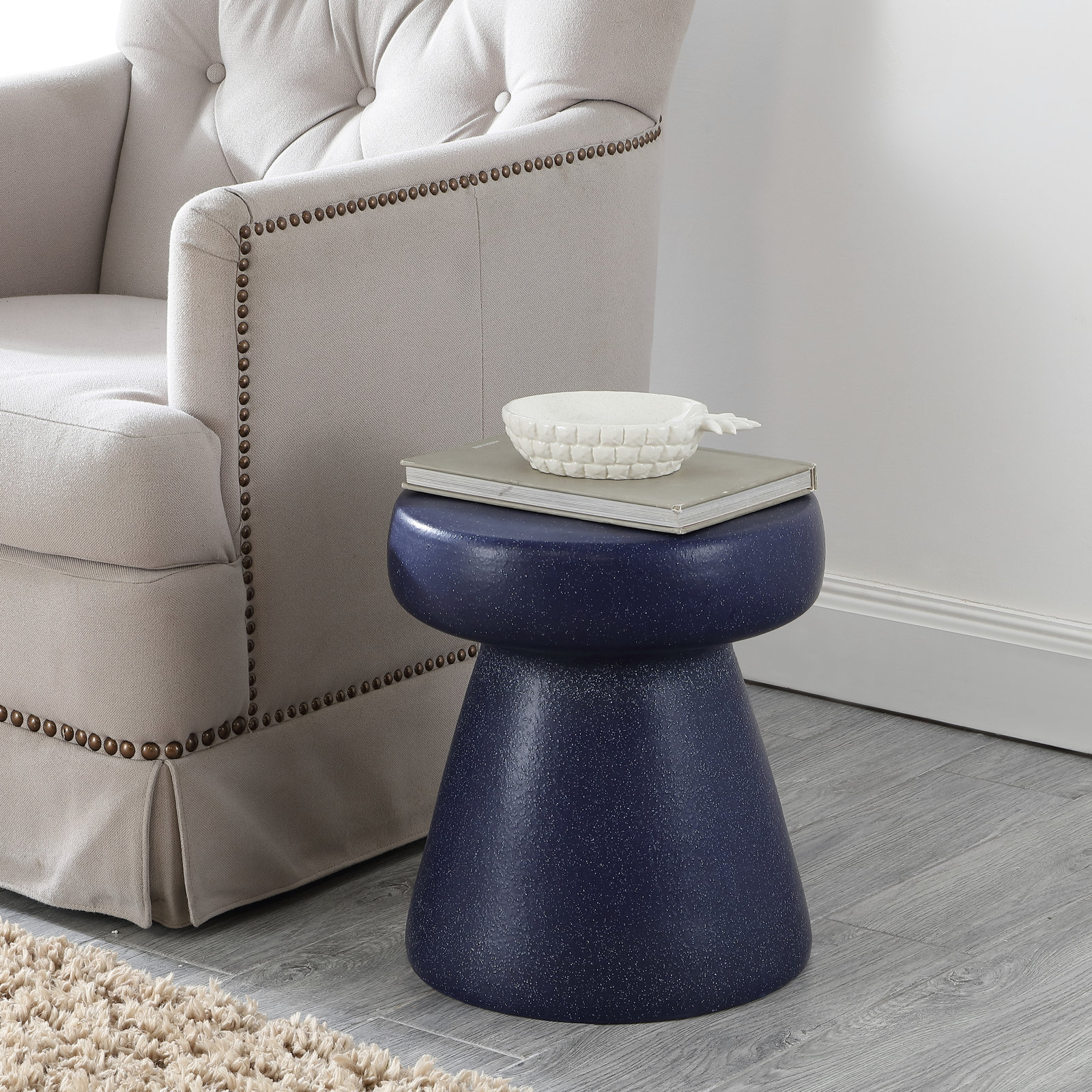 Simmons End Table, Speckled Navy