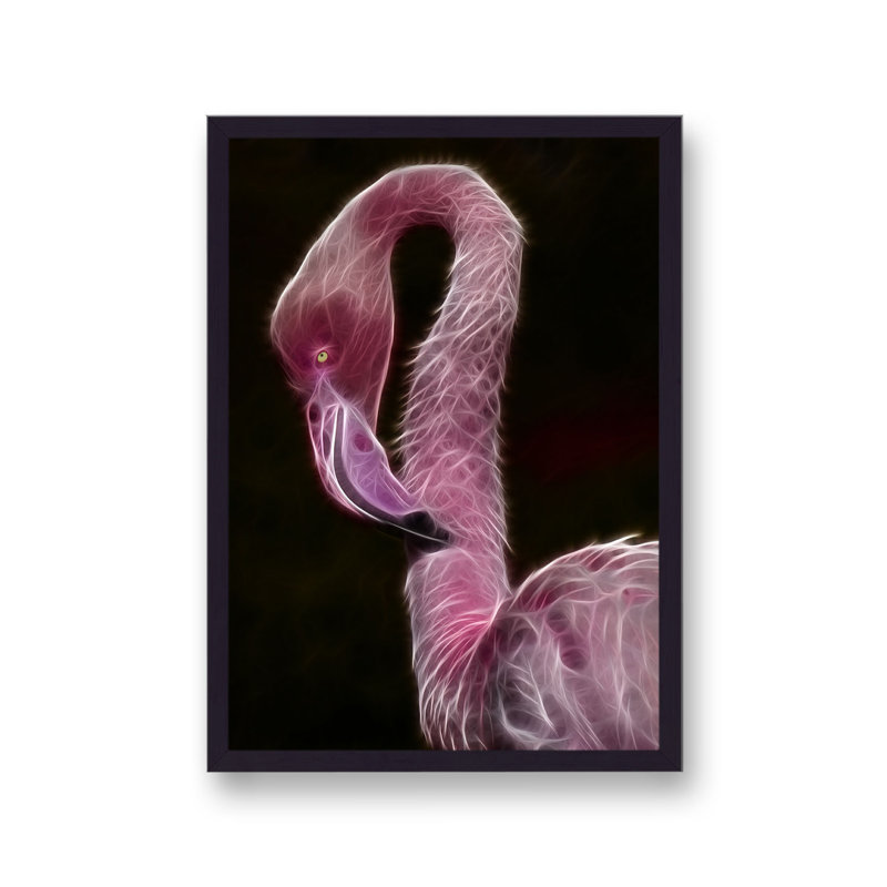 Neon Pink Flamingo Xray by Vouvart - Single Picture Frame Print