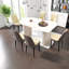 Ensemble de grandes tables de salle à manger modernes en MDF avec chaises en polyuréthane crème pour la maison et la cuisine
