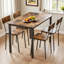 Ensemble 5 pièces de mobilier de salle à manger moderne en métal et bois pour 4 personnes, chaises de table de salle à manger-117546604-117546605