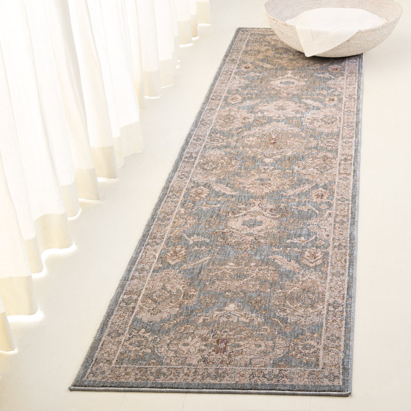 Tapis bleu / ivoire Lauren Ralph Lauren 1549, Tapis de couloir 2 pi 6 po x 8 pi