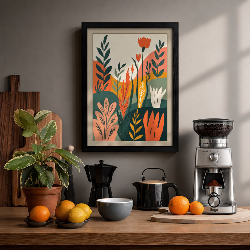 Arrangement Botanical - Framed Print, A2 - 59.4 x 42.0 cm, Black