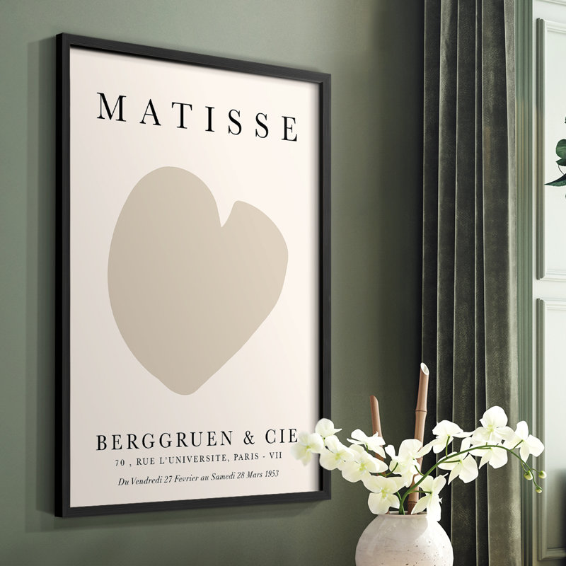 Matisse CCXIX Framed Print - Solid Wood, 28" H x 22" W, Black
