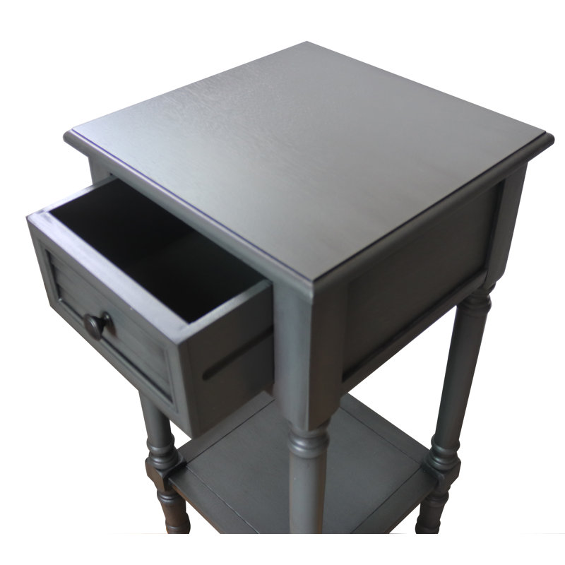 Table de bout avec rangement, Métal industriel