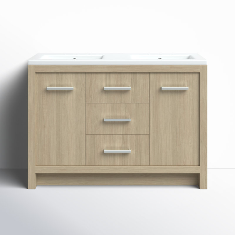 Kuebler 48'' Double Bathroom Vanity with Ceramic Top