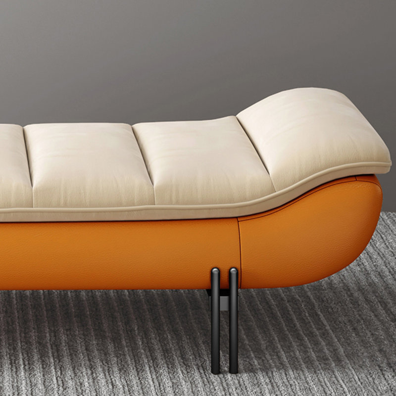 Banc avec revêtement, H 16,54 po x l 47,24 po x P 19,69 po, Beige/Orange