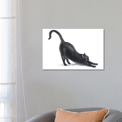 Yoga Black Cat II by Alexey Dmitrievich Shmyrov - Wrapped Canvas Print
