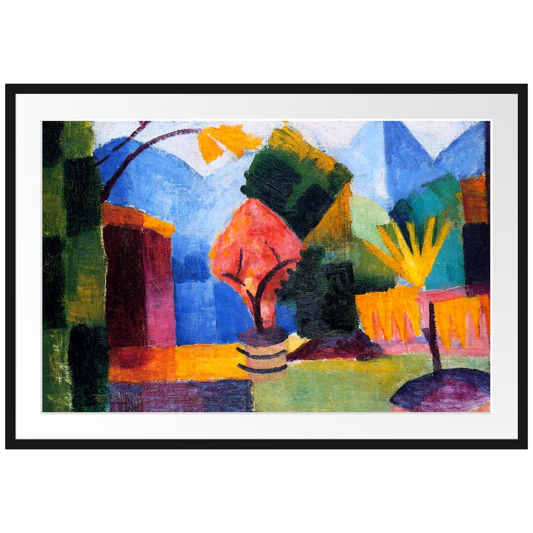 Gerahmter Kunstdruck Garden at Lake Thun von August Macke