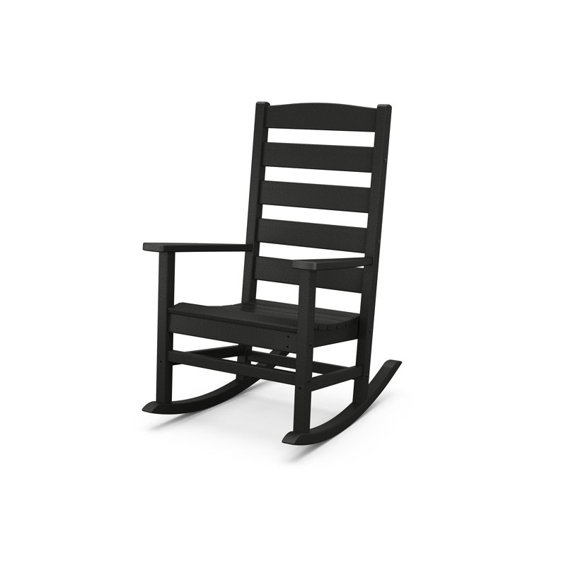 POLYWOOD x Sol 72 Jamarion Porch Rocking Chair, Black