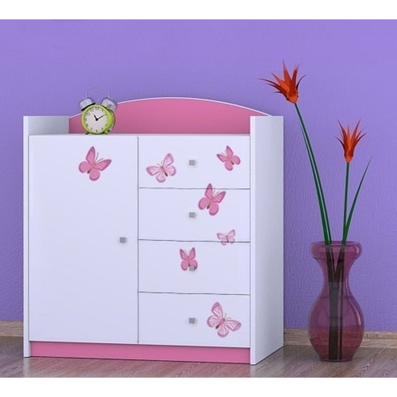 Nicoletti Kids 4 - Drawer Combo Dresser, Pink