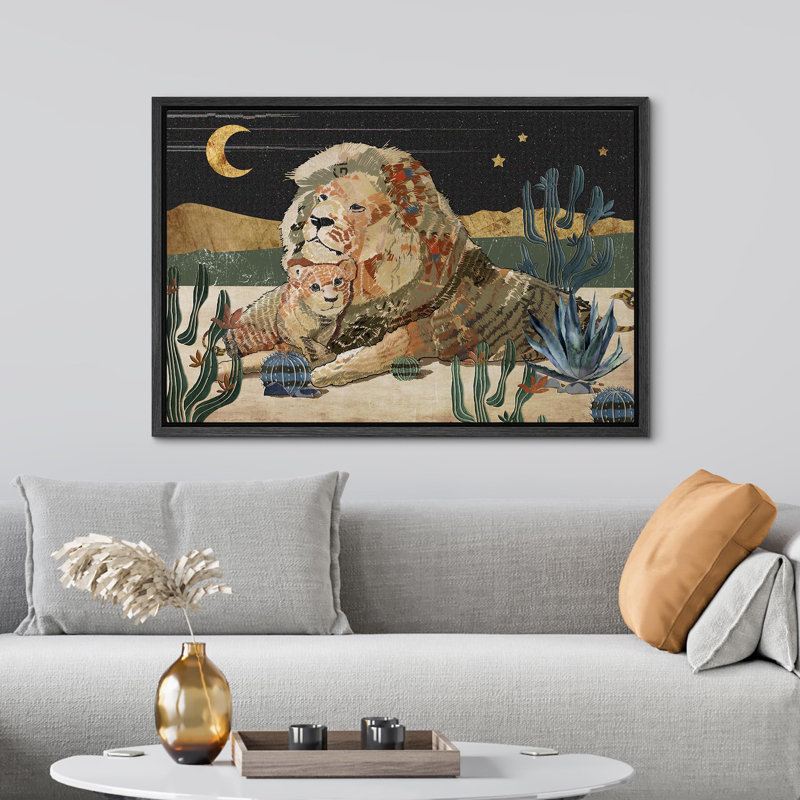 Lion, H 16 po x l 24 po x P 1,5 po, Noir