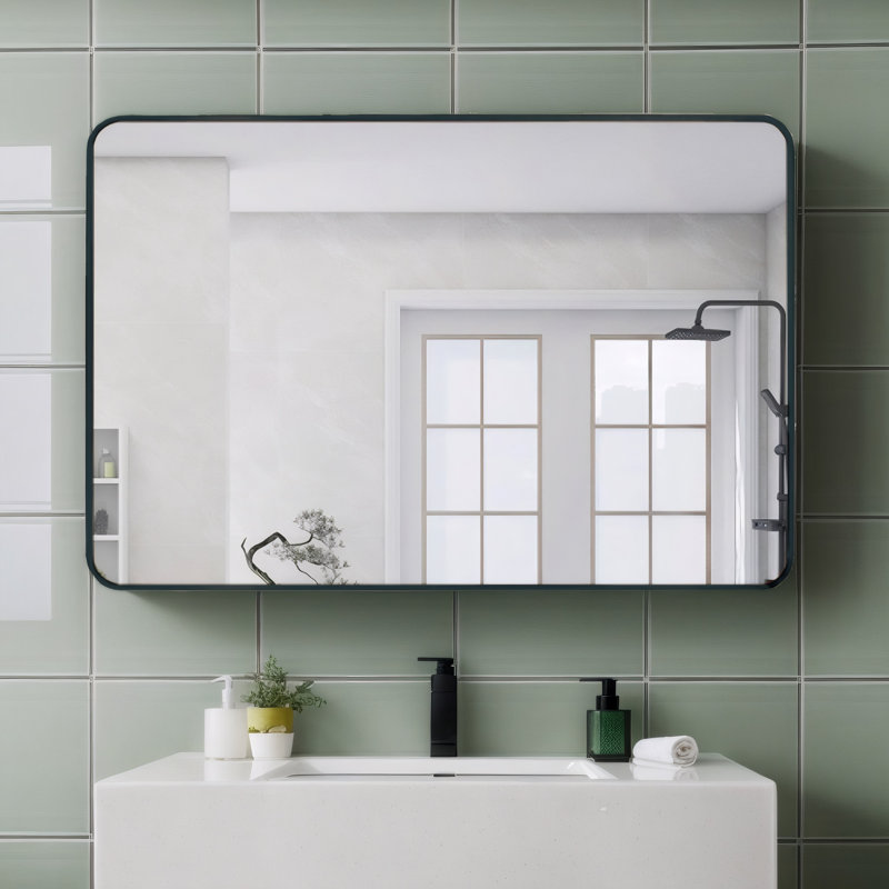 Miroir de salle de bain mural 30x40, Noir mat