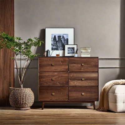 Walnut Storage Cabinet with Spacious Compartments