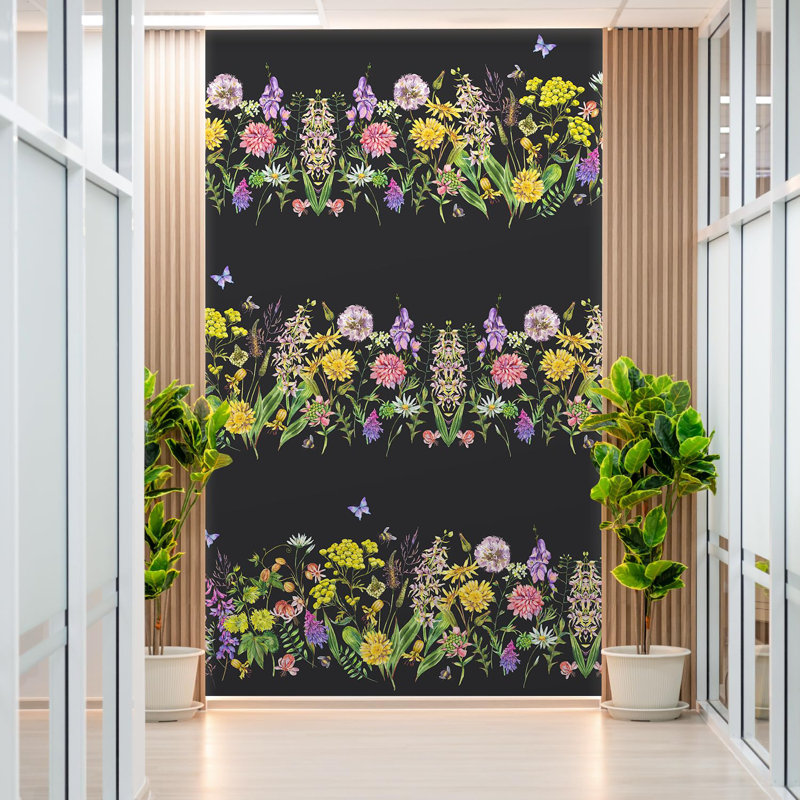 Bordure florale pelez et collez, L 108 po x l 72 po