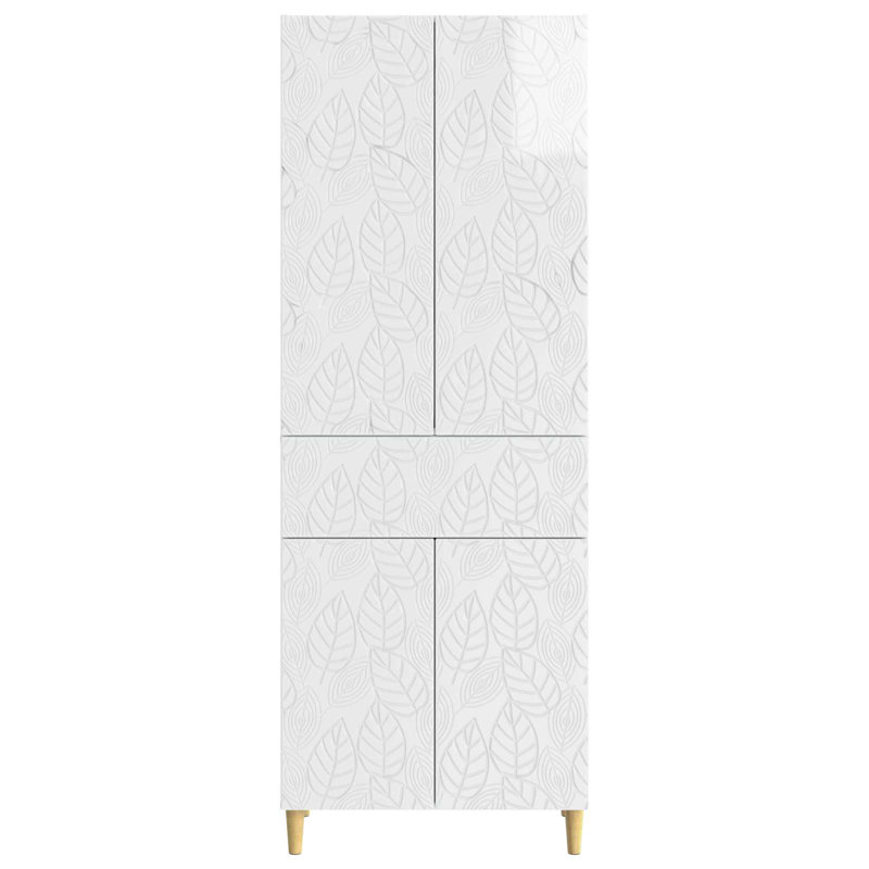 4 -Door 4 Storage Cabinet, High Gloss White
