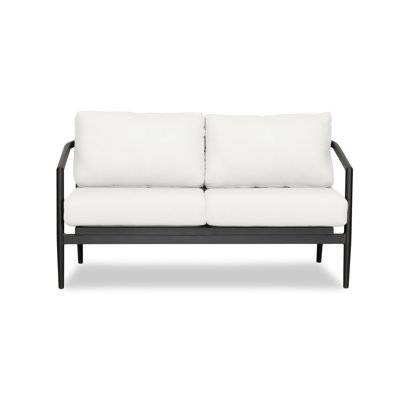 Delaine 56.5'' Wide Powder Coated Aluminum Loveseat with Cushions