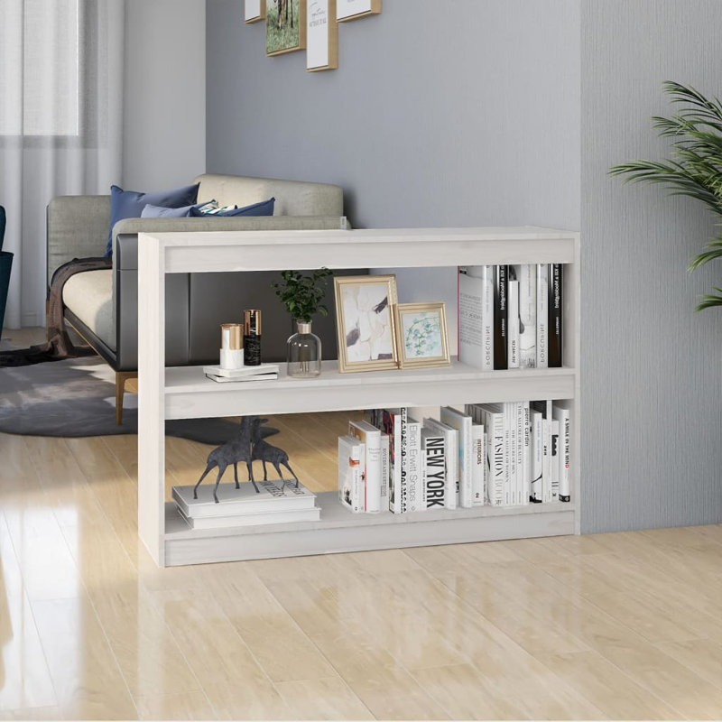 Book Cabinet/Room Divider, (2 Shelves) 72cmH x 100cmW x 30cmD, White