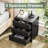 Cabhan 19.7"W Rattan Nightstand with 3 Drawers for Bedroom, Wood Bed Side Table Night Stand Black