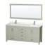 Sheffield 72" Freestanding Double Bathroom Vanity with Quartz Top with 70" Mirror-1375673239-1375673232-1375708471