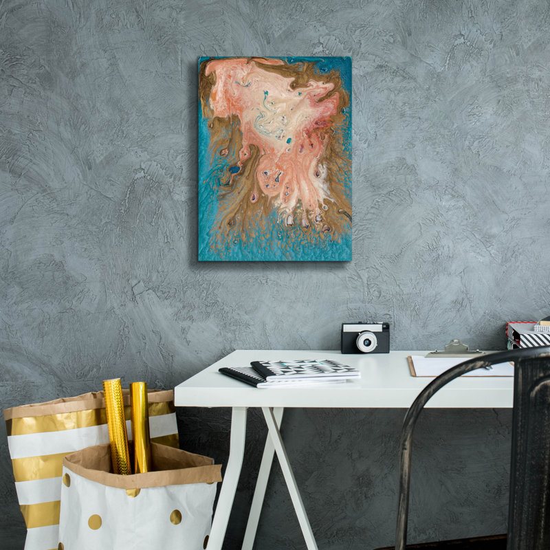 «Reef 1» par Alicia Ludwig, art mural sur toile, H 16 po x l 12 po x P 0,75 po