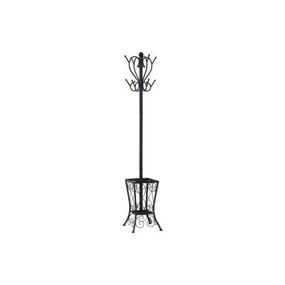 Portemanteau, portemanteau, autoportant, 8 crochets, entrée, H 71 po, porte-parapluie, chambre à coucher, métal noir, transitionnel
