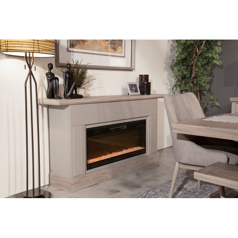 Manteau 72 "avec foyer électrique , Style cristal
