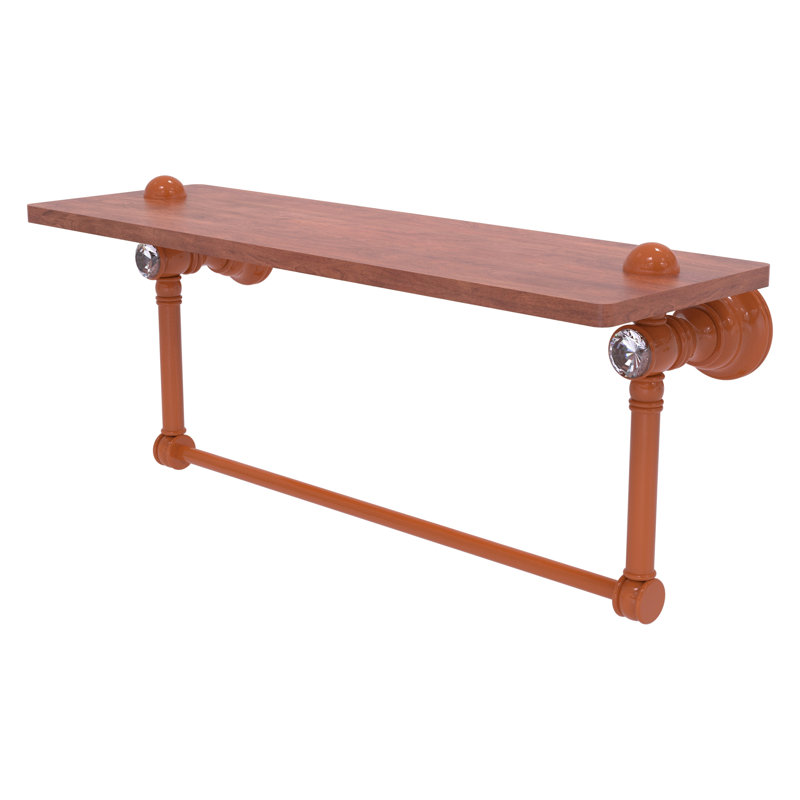 Tablette flottante en cristal Carolina avec barre à serviettes, H 7 po x l 16 po x P 5,54 po, Étincelle d'automne