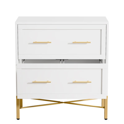 31.49-Inches Modern White 2-Drawer Lateral File Cabinet, Wood Filing Storage Cabinet For Letter/Legal/A4 Files, Printer Stand With Anti-Tilt & Safety by Ebern Designs