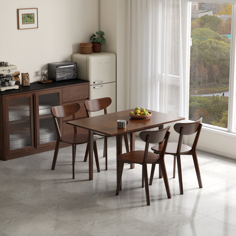 Solid Oak Folding Dining Table, Brown Oak
