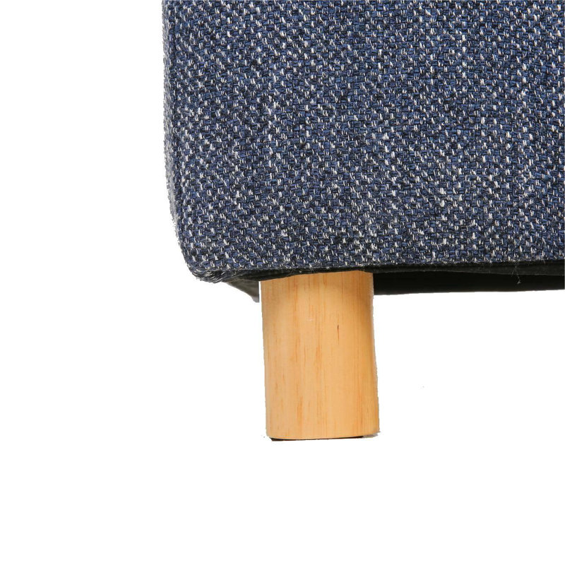 Acklen 70.8" Linen Armless Sofa Bed, Dark Blue
