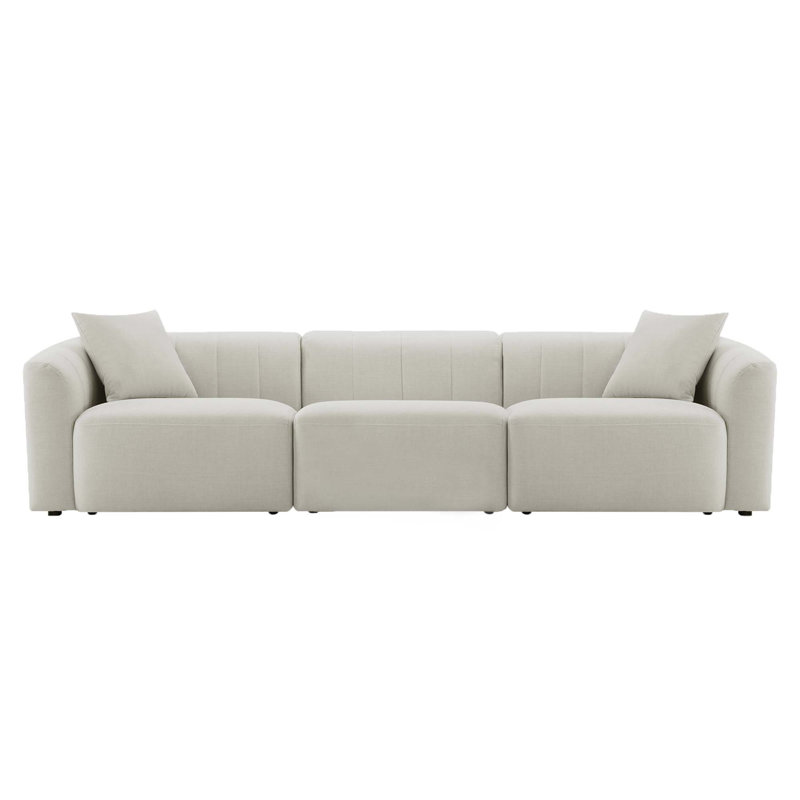 Augustine 3-piece Modular Sofa, Luna Cream Performance Weave