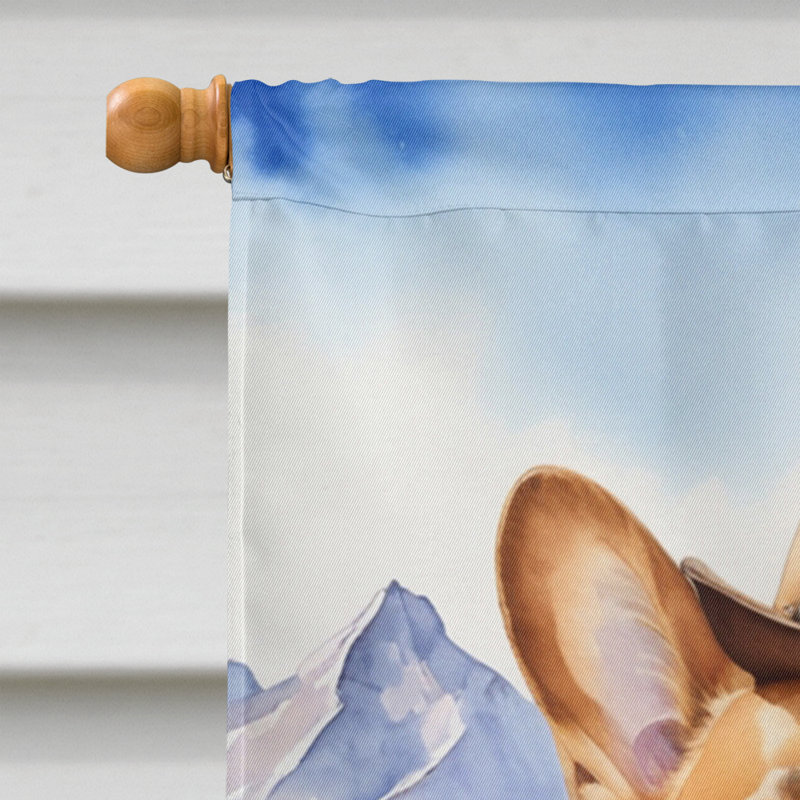 Drapeau Cowboy Welcome House, Bleu / rouge Corgi