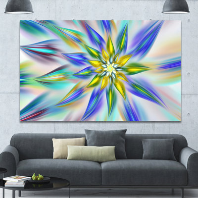 « danse blue à motif fractal fleur », impression sur toile