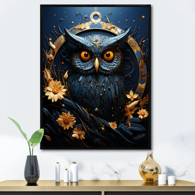 «Noir Watcher Owl At Twilight II», reproduction sur toile