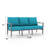 78" Wide Aluminum Outdoor Patio Sofa with Wood-Look HDPE Armrests & Deep Cushions-744547777