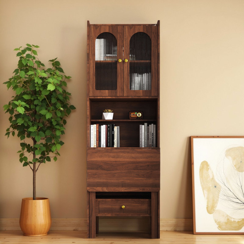 Fold-Out Convertible Writing Desk, Walnut
