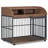Versatile Heavy Duty Dog Crate with Lockable Wheels and Double Layer Storage