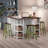 Satori Saddle Seat Bar Stool, Rustic Green And Walnut-427372387