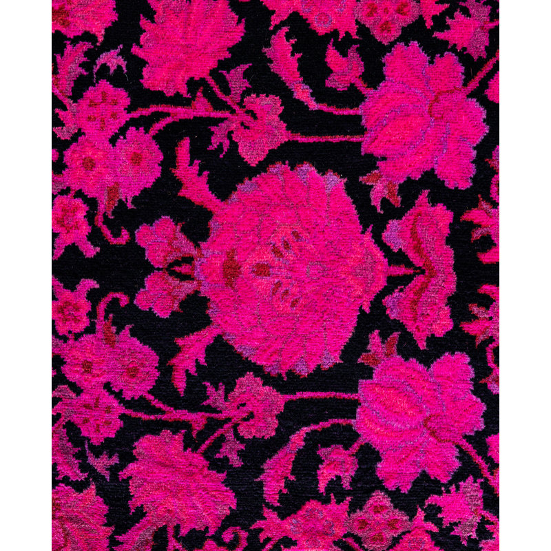 Overdyed Hand-Knotted Wool Modern-Contemporary Pink Area Rug 8' 1" x 8' 4"