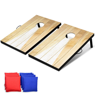 Jeu Cornhole Officiel - Planches En Bois + 8 Sacs + Housse - Le Jeu D'adresse Américain Parfait En Extérieur
