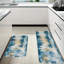 Tapis de cuisine antidérapants bleus et dorés