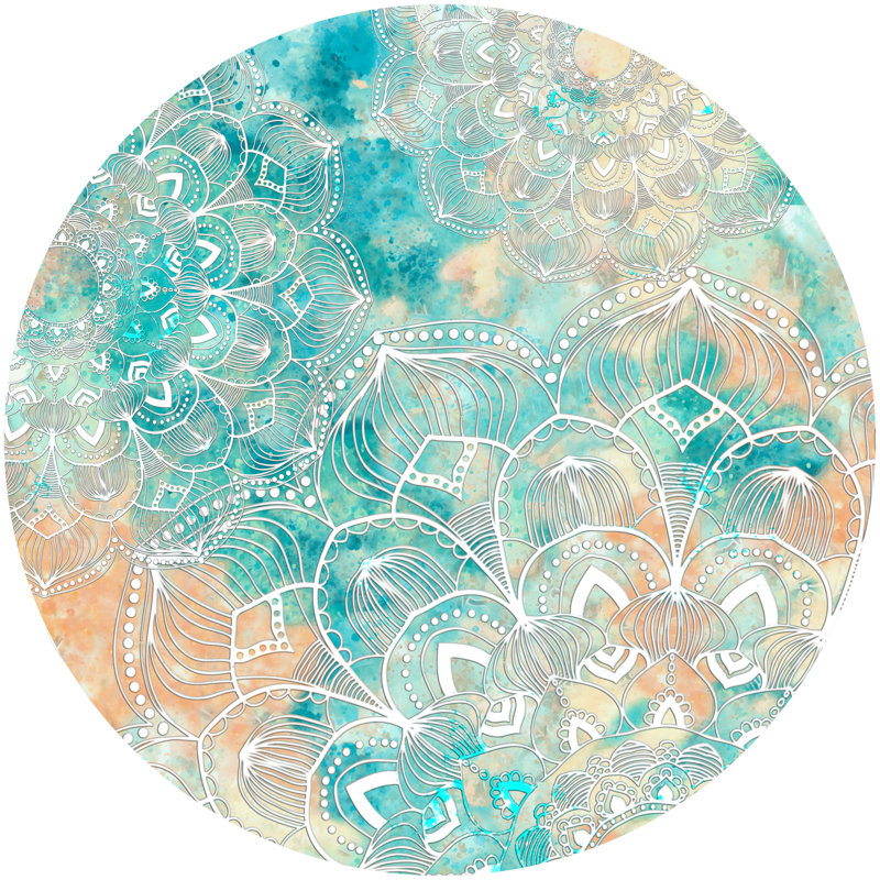 Zoomie Armita Machine Washable 5' x Round Multicolor Indoor Rug