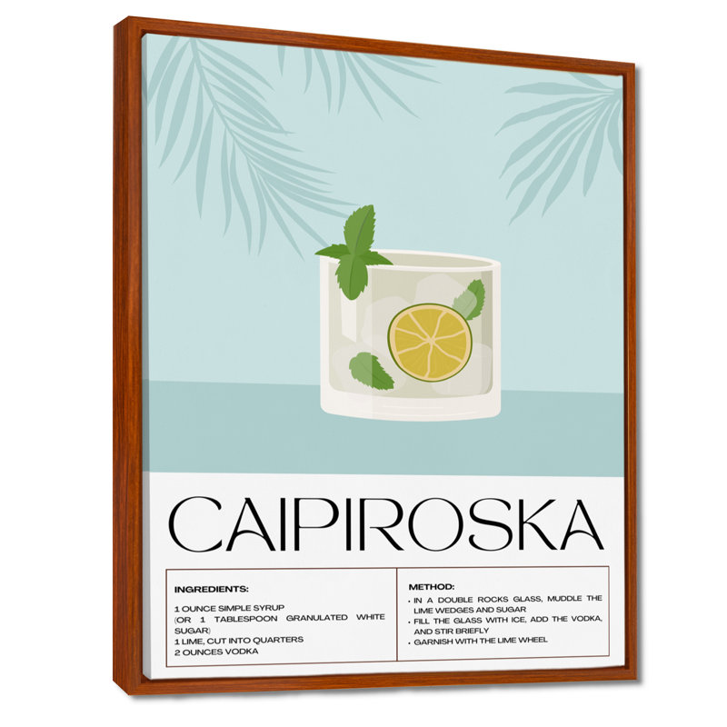 «Lime Caipiroska», impression d'art mural, Cadre flottant brun, H 32 po x l 16 po